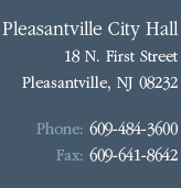 Pleasantville, New JErsey Contact Information